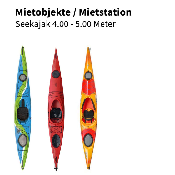 Miete-Seekajak lang Boote